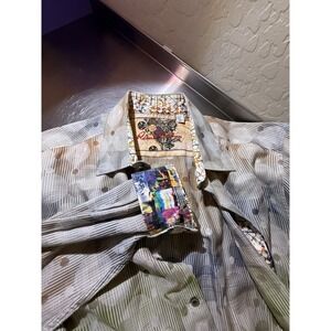 Robert Graham Adult Large Classic Fit Shirt Geometric Circles Flip Cuff Art